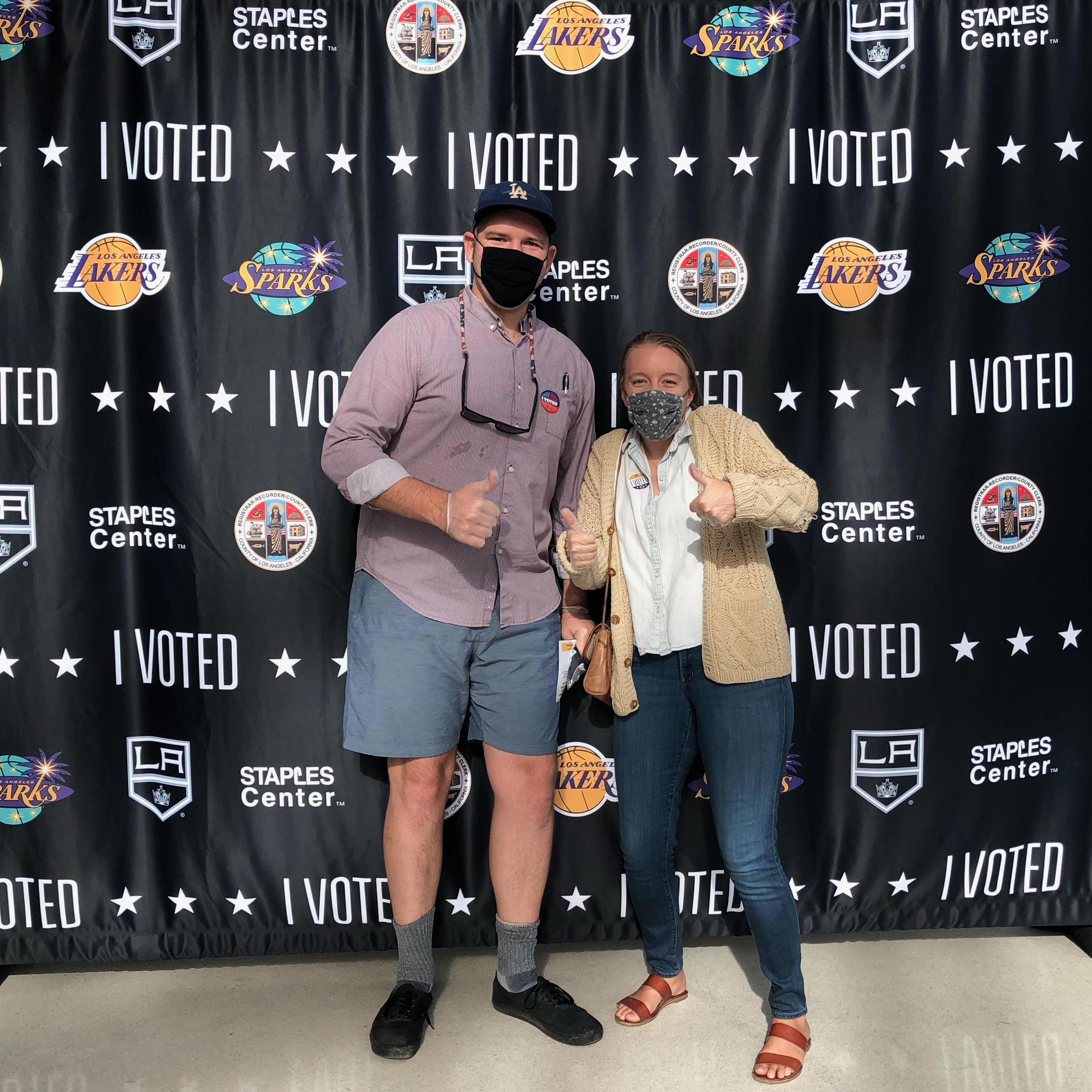 "Engaged" citizens, Staples Center, Los Angeles, Fall 2020