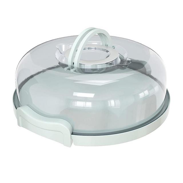 Top Shelf Elements Pie, Cheesecake Carrier for up to 10 in x 4 1/2 in cake. Two Sided Fashionable Stand Doubles as Five Section Serving Tray Perfect Taker Caddie for Travel (Green)
