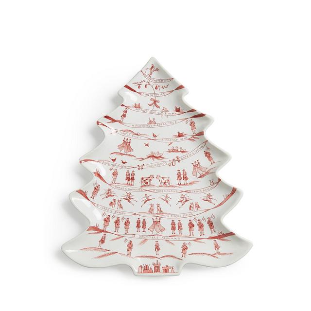 Country Estate Winter Frolic Ruby Tree Platter