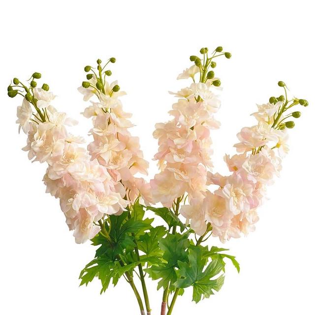 ZooeyRoose Light Pink Delphinium Artificial Flowers 3pcs 31.5in Latex Real Touch Fake Plant Larkspur with Long Stem for Tall Vase DIY Centerpieces for Tables Home Decor Wedding Garden