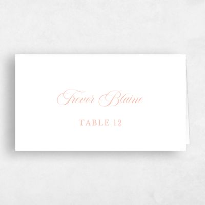 Peach Blush, Orange Wedding Place Card - Venado