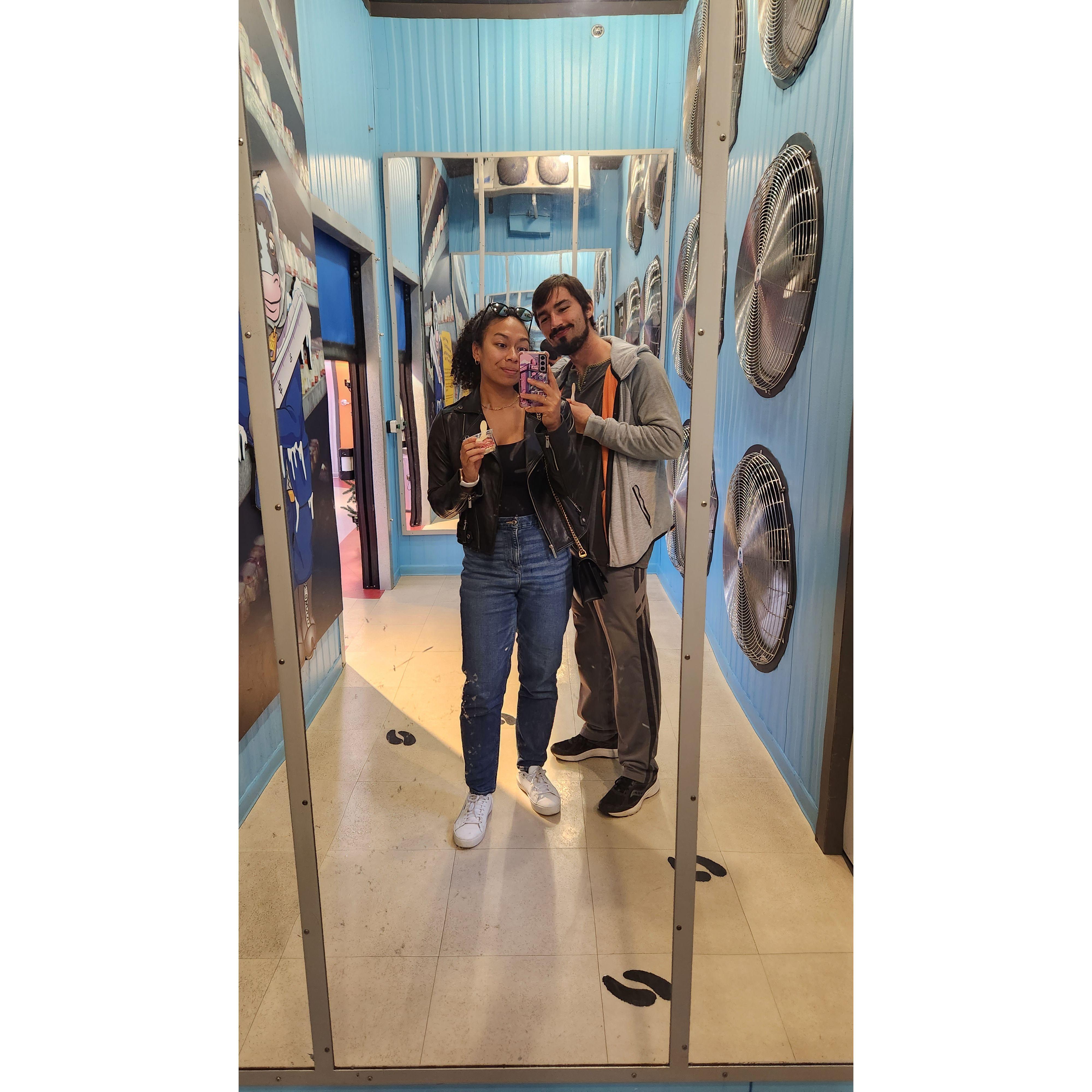 Enjoying all you can eat ice cream in Lancaster