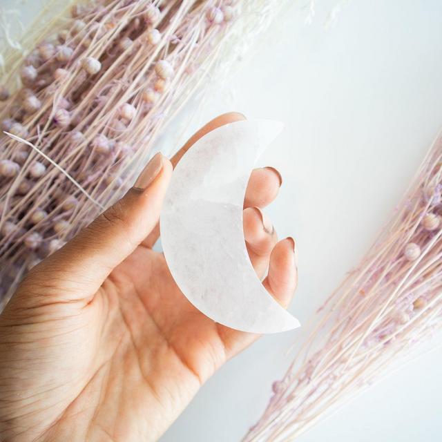 Selenite Crescent Moon | Crystal Charging, Crystal Cleansing, Selenite, Energy Healing