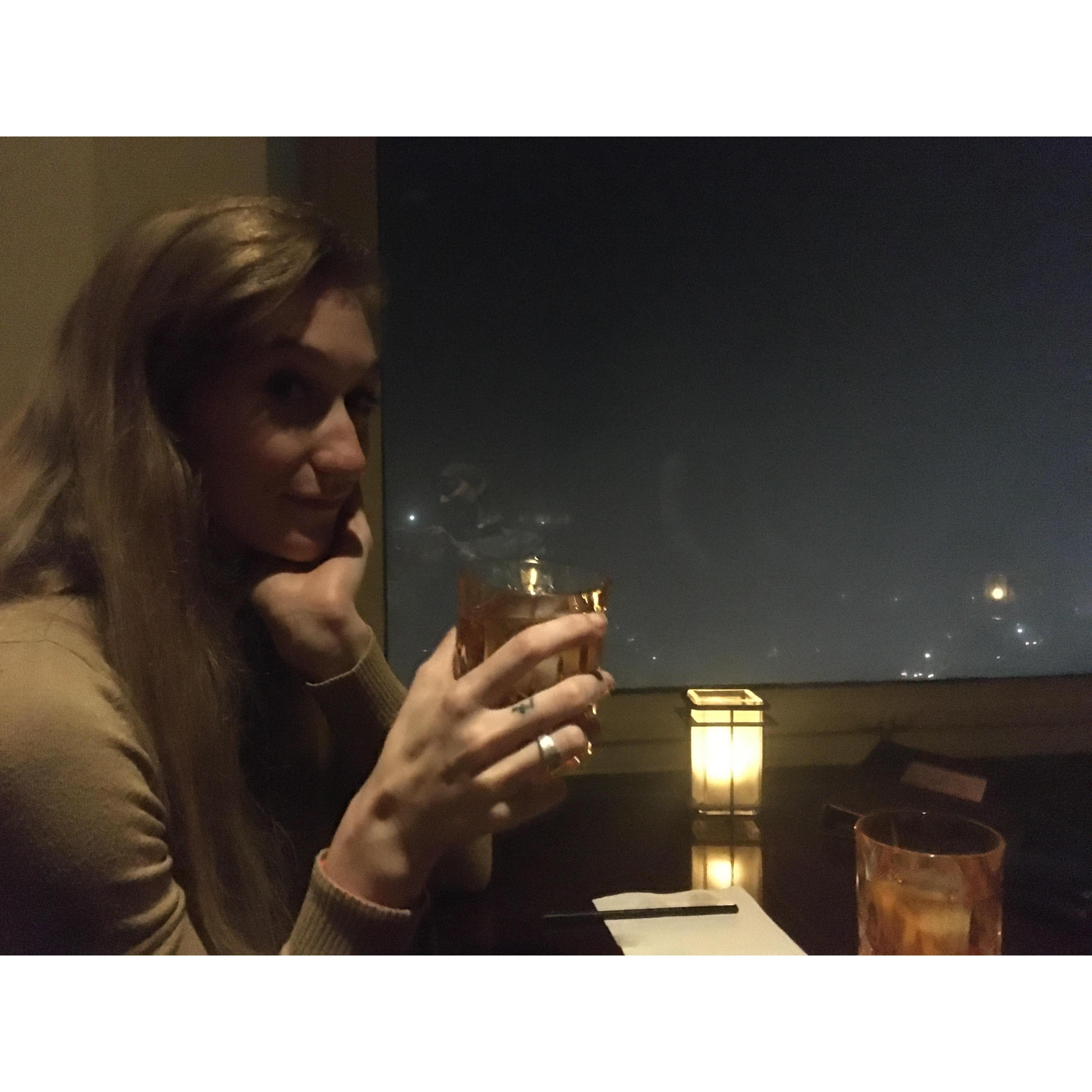 Early on, Matt and Erin bonded over their mutual love of old fashioneds.
