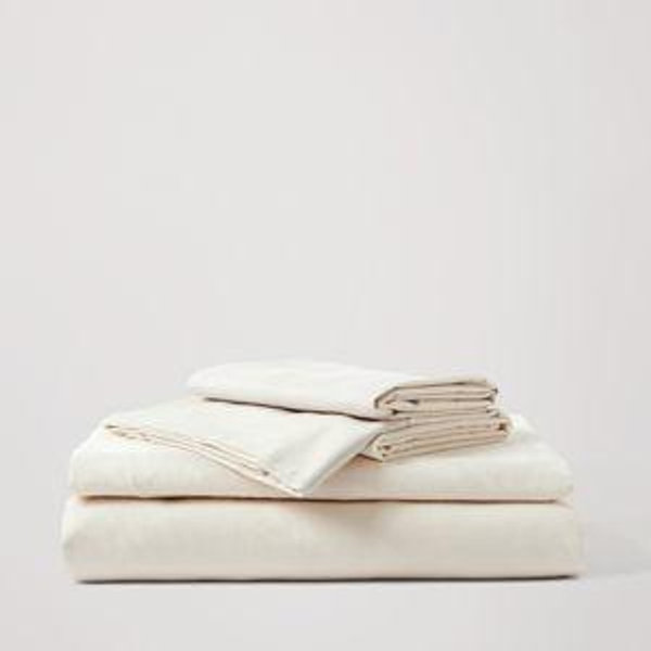 PACT Home Bone Organic Sateen Sheet Set TW
