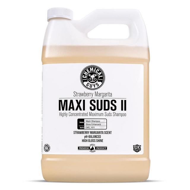 Chemical Guys CWS_1011 Maxi-Suds II Foaming Car Wash Soap (For Foam Cannons, Foam Guns or Bucket Washes) For Cars, Trucks, Motorcycles, RVs & More, 128 oz (1 Gallon), Strawberry Scent