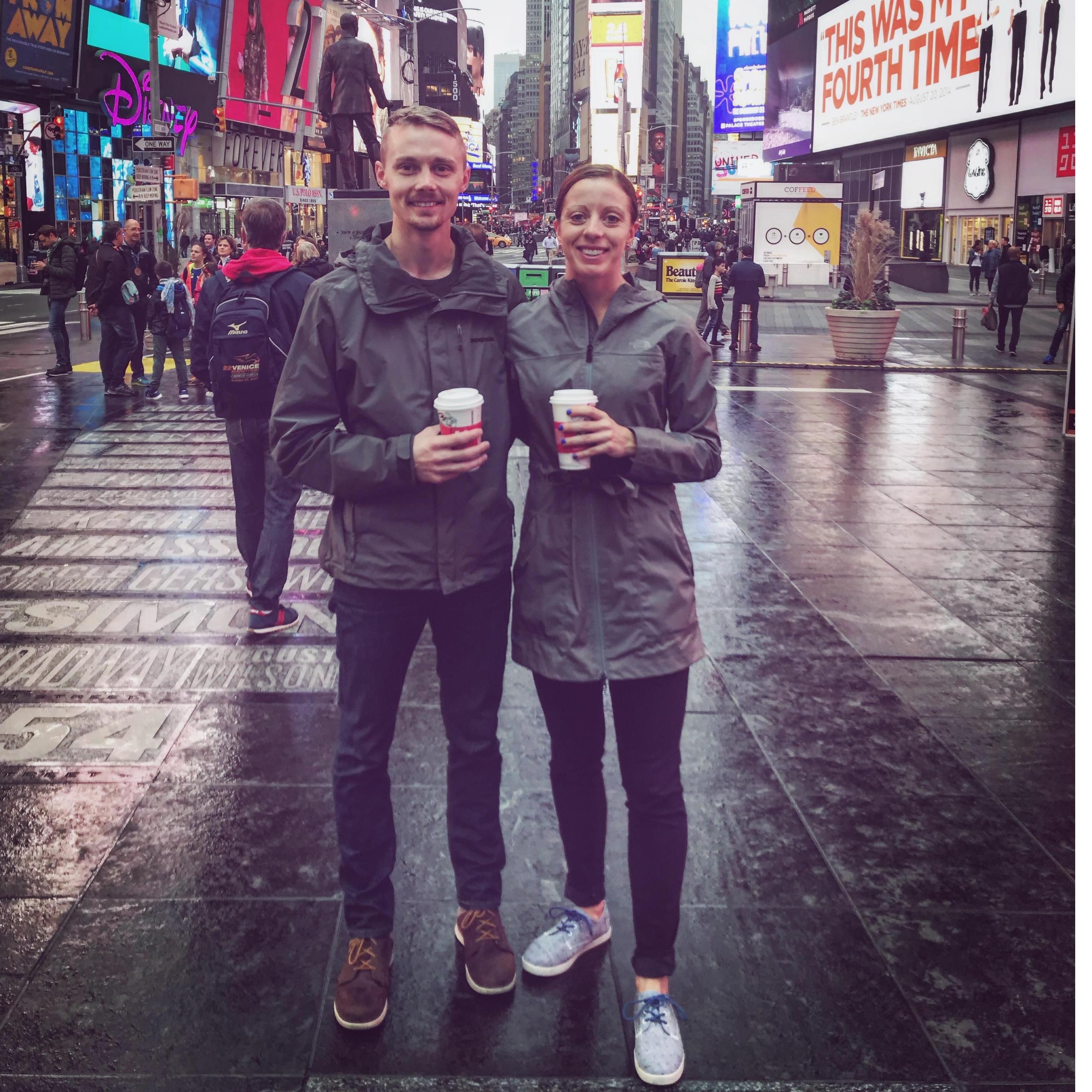 Times Square after the 2017 NYC Marathon