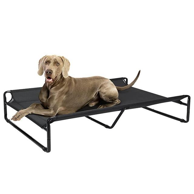 Veehoo Original Cooling Elevated Dog Bed, Outdoor Raised Dog Cots Bed for Large Dogs, Chew Proof Standing Pet Bed with Washable Breathable Mesh, No-Slip Feet for Indoor Outdoor, XX-Large, Black