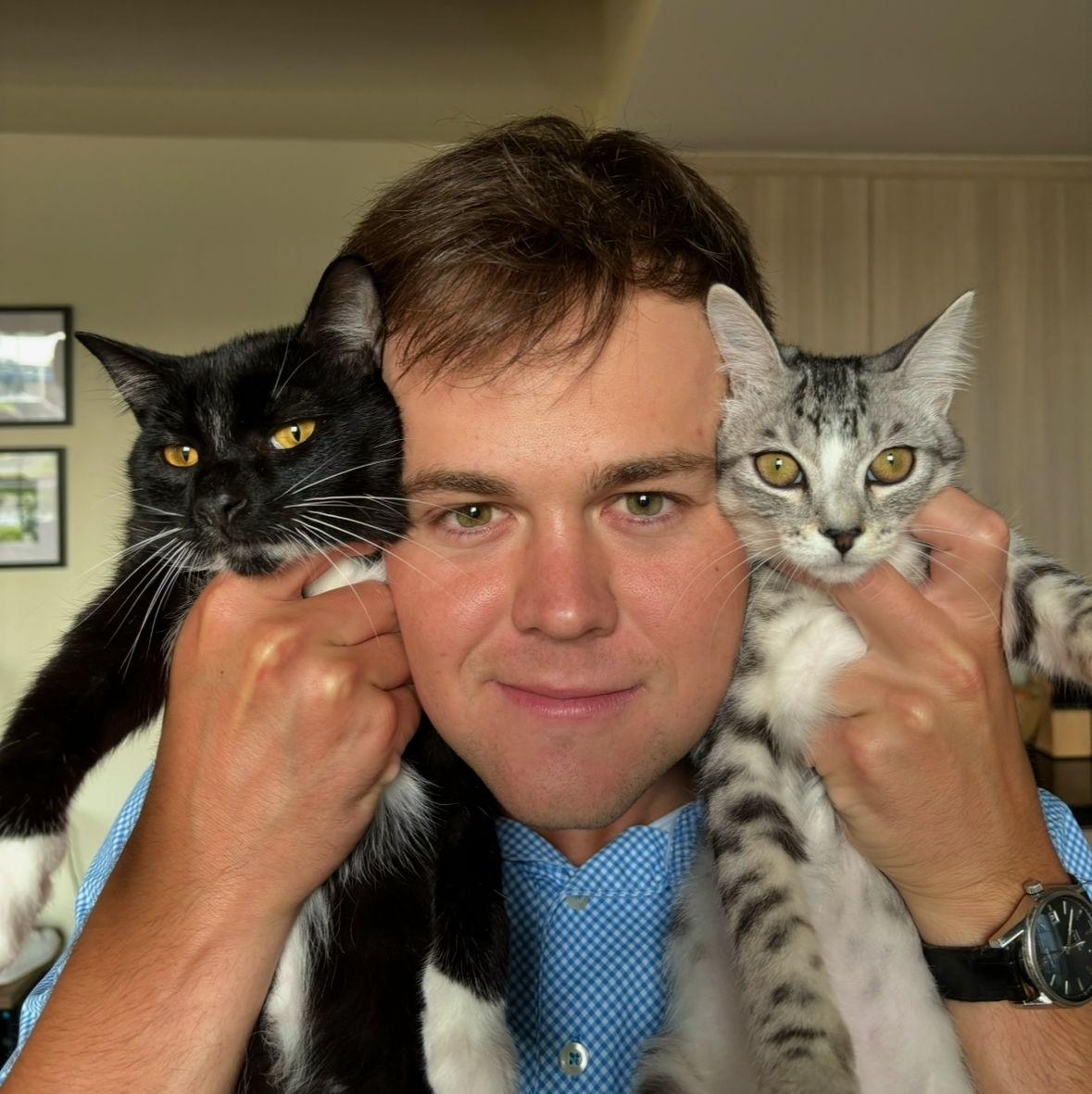 While living in our first apartment together, we adopted two cats, Alfred & Betty! We are utterly obsessed with them.