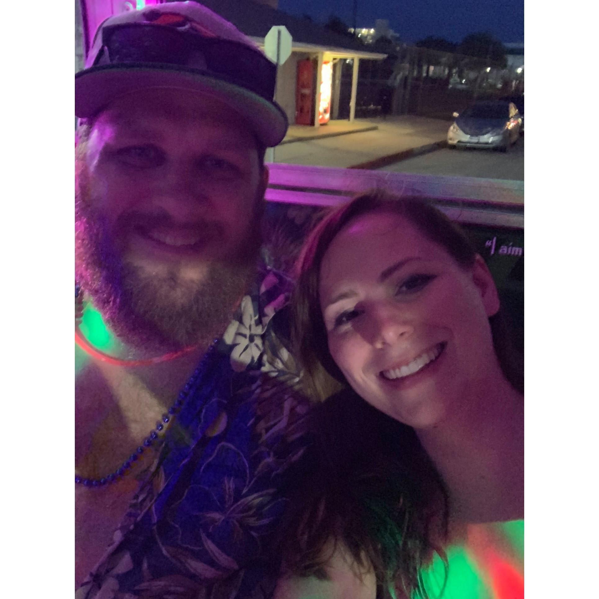 Our first selfie together on a party bus with Carter's family in Ocean City!