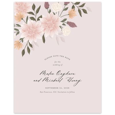 Light Mauve, Pink Wedding Digital Save the Date - Simeri Portrait