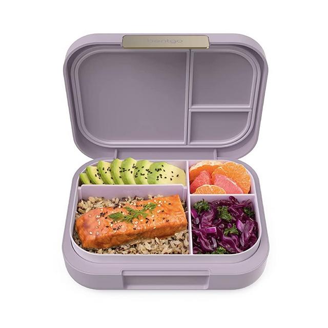 Bentgo® Modern - Leak-Resistant, Versatile 4-Compartment Bento-Style Lunch Box, Ergonomic Design with Matte Finish, Ideal for On-the-Go Balanced Eating for Adults and Teens - BPA-Free (Orchid)