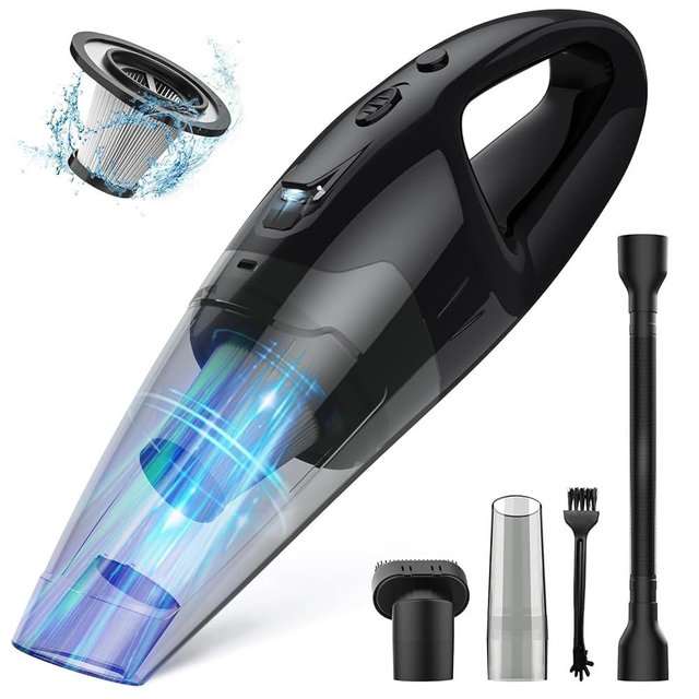 BSRCO Handheld Vacuum Cordless Rechargeable, Car Vacuum Portable, Mini Vac for Pet Hair, Hand Vacuum Cleaner Car Seats, Home, Quick Cleanup, Strong Suction, Lightweight