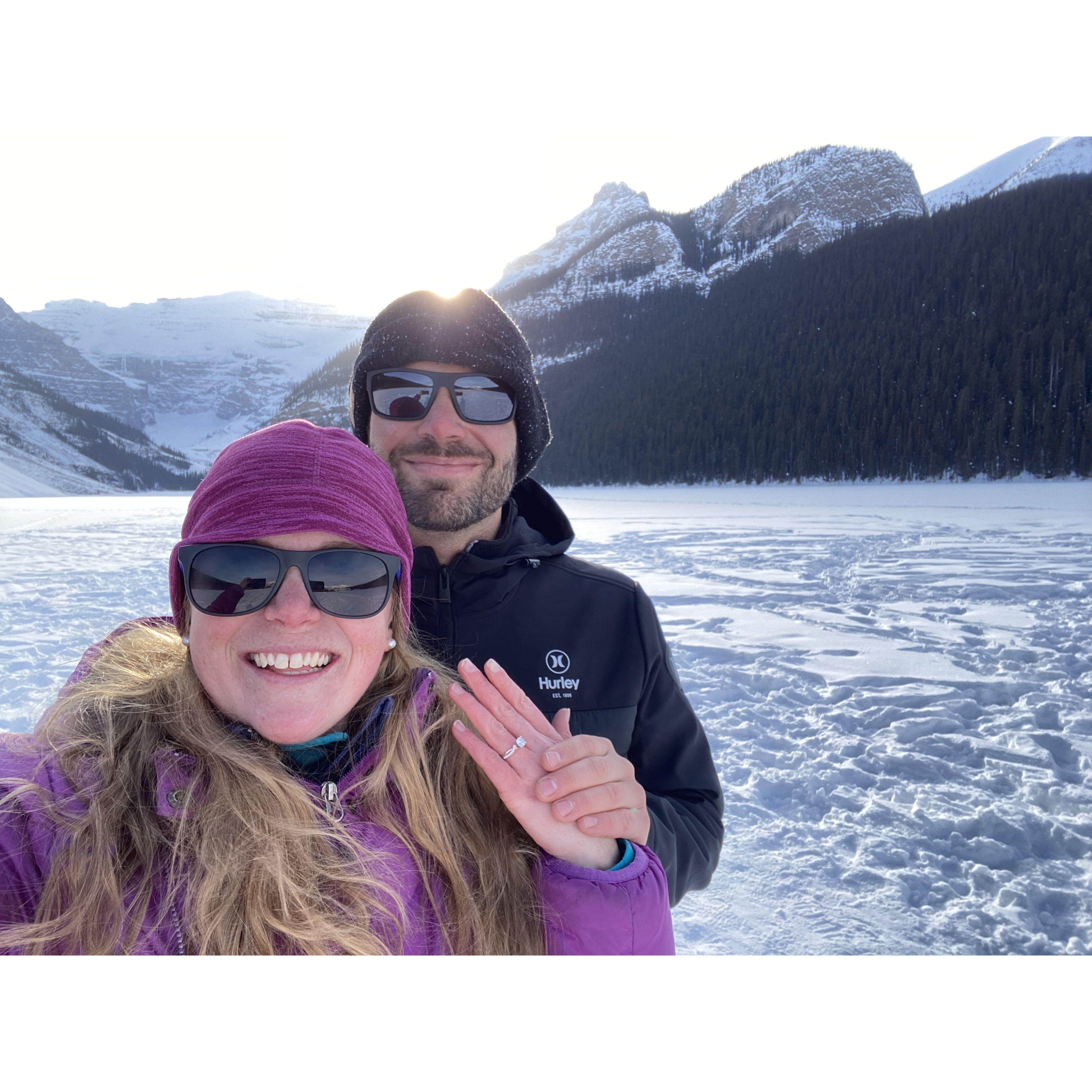 Lake Louise where she said "Yes"