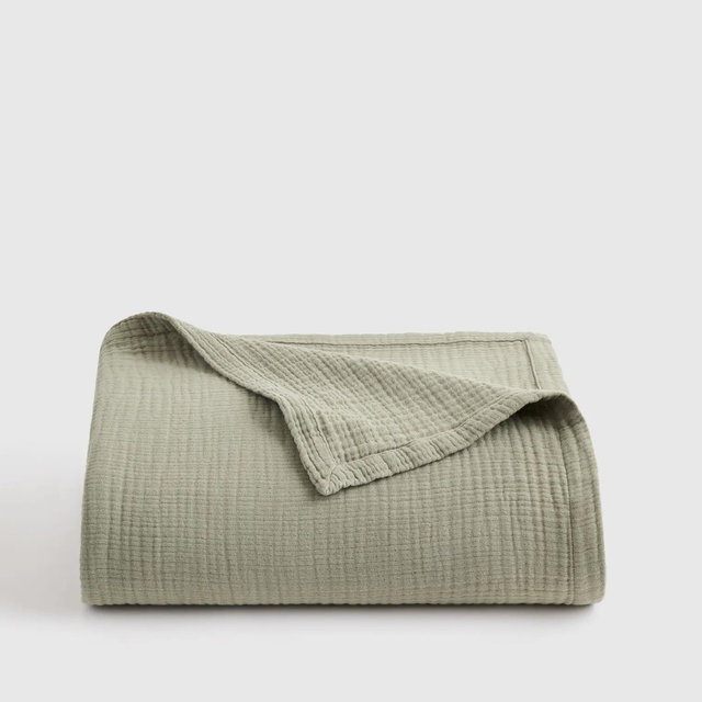 Organic Airy Gauze Blanket - Dried Sage, King/Cal King