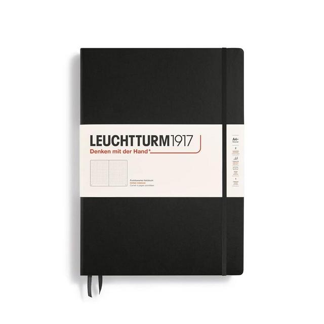 LEUCHTTURM1917 - Notebook Hardcover Master Classic A4+ - 235 Numbered Pages for Writing and Journaling (Black, Dotted)