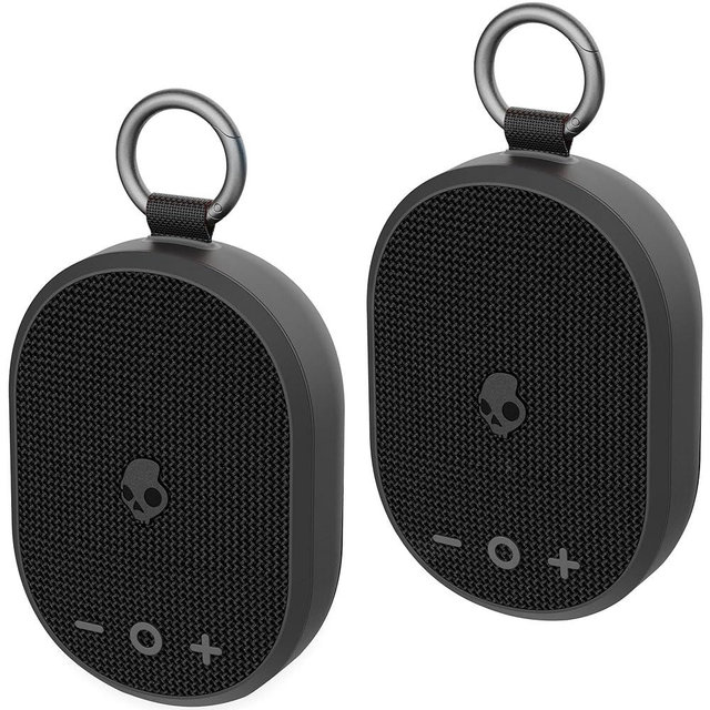 Skullcandy Kilo Wireless Bluetooth Speaker Bundle - (2) IPX7 Waterproof Mini Bluetooth Speakers with 24 Hour Battery, Downward Firing Passive Radiators, and True Wireless Pairing (Black)