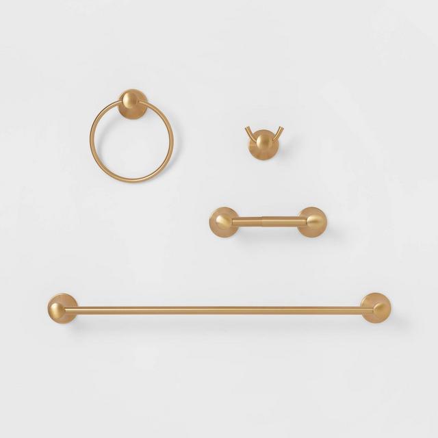 4pc Casual Bath Hardware Set Brass - Threshold™