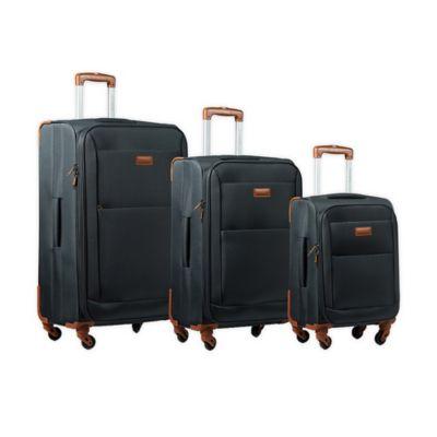 CHAMPS Classic 3-Piece Spinner Luggage Set in Black