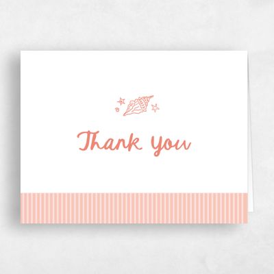 Peach Blush, Orange Wedding Thank You - Sole Landscape