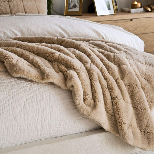 Fluffy Fur Blanket Sand King