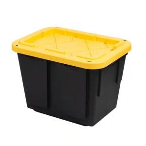 Greenmade Pro. Grade 12 gal Black/Yellow Snap Lock Storage Box 14.7 in. H X 15 in. W X 20.5 in. D St