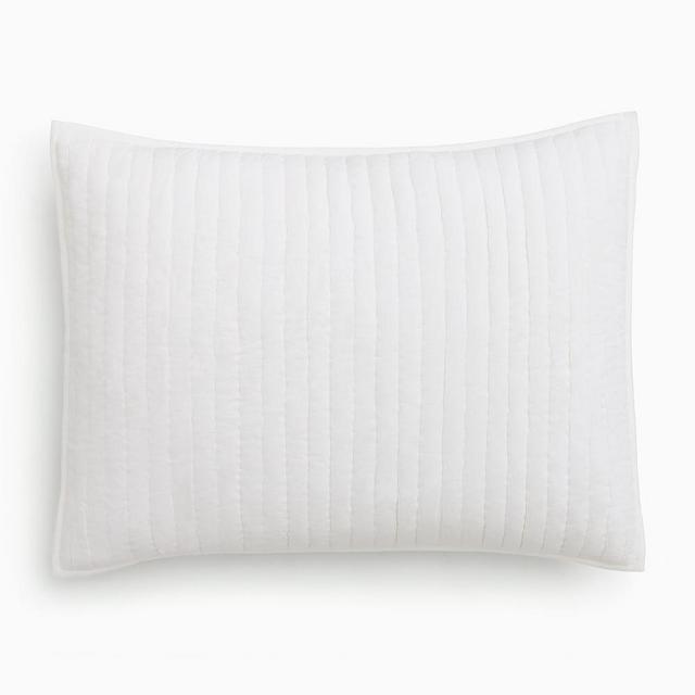 Cotton Voile Solid Pick Stitch, Standard Sham, Alabaster