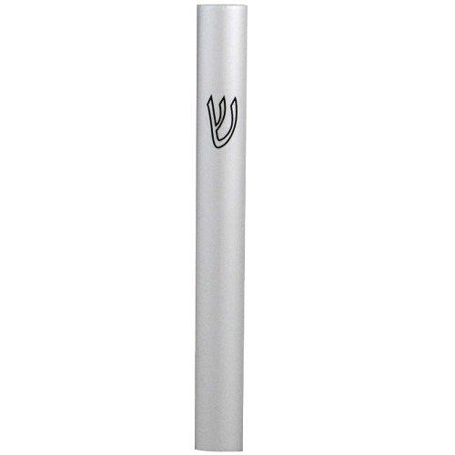 Aluminum Gray Matte Mezuzah Case with Shin
