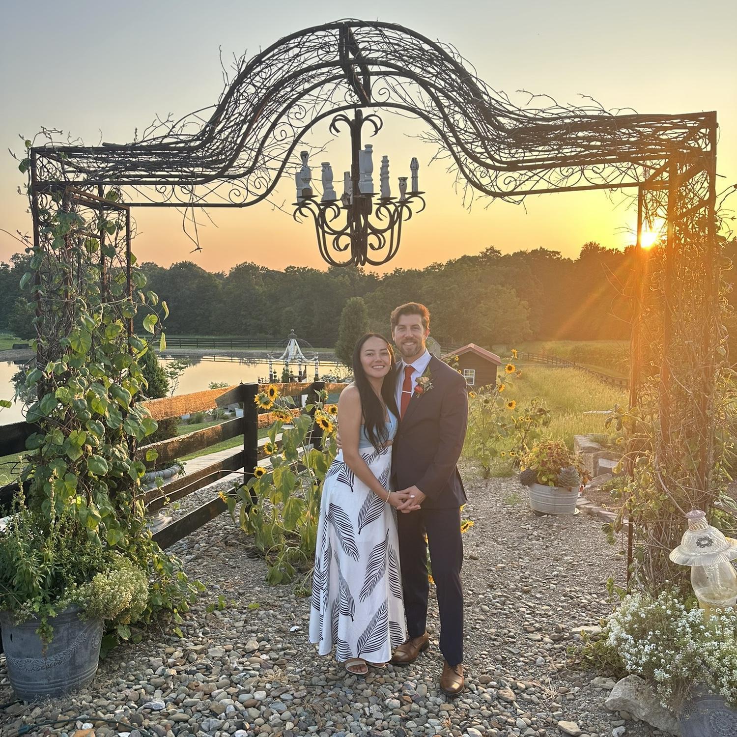 Sunset at Cody and Morgan's wedding last year