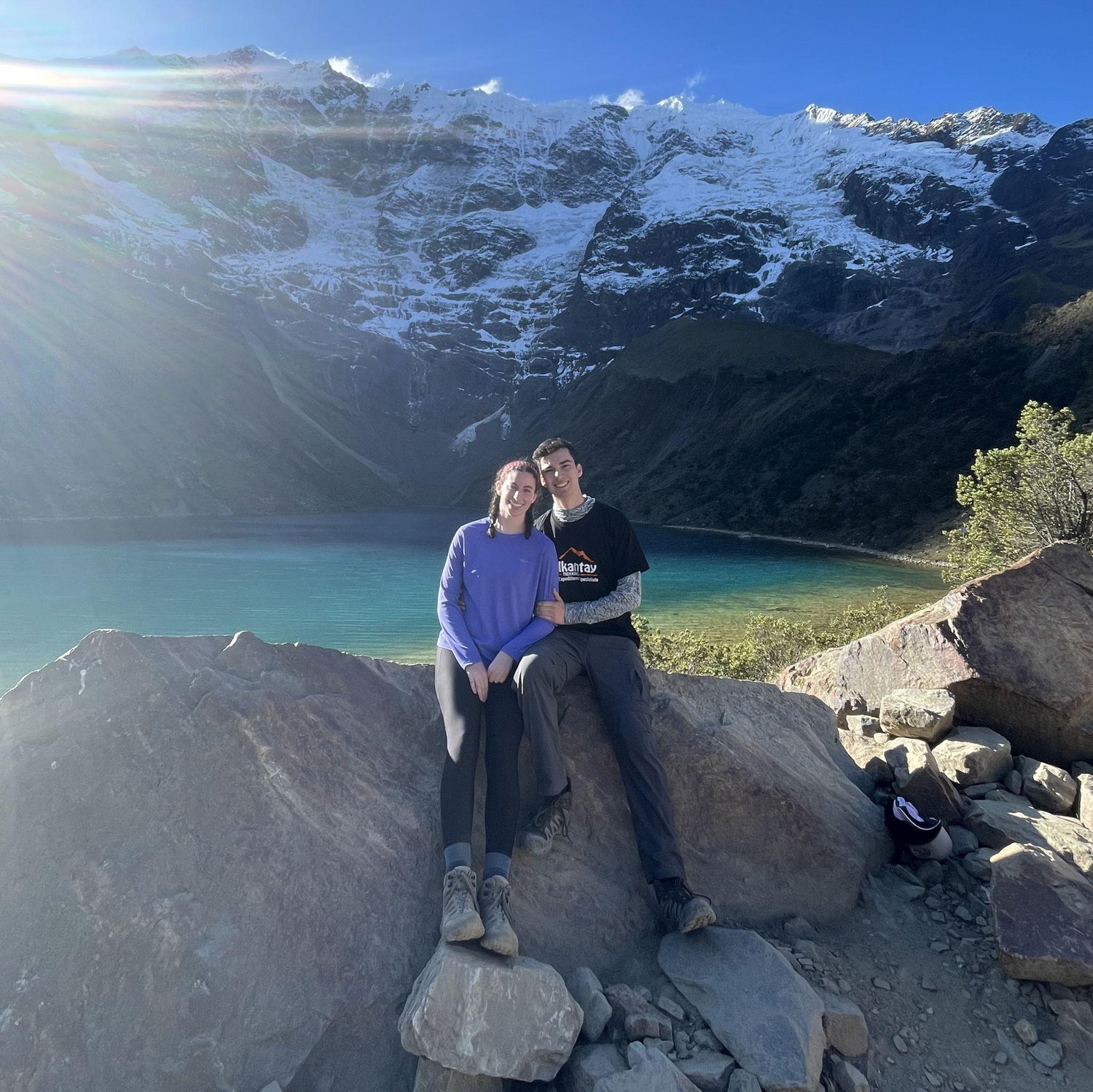Day 2 of the Salkantay Trek in Peru, arriving at Humantay Lake at 14,000 ft!