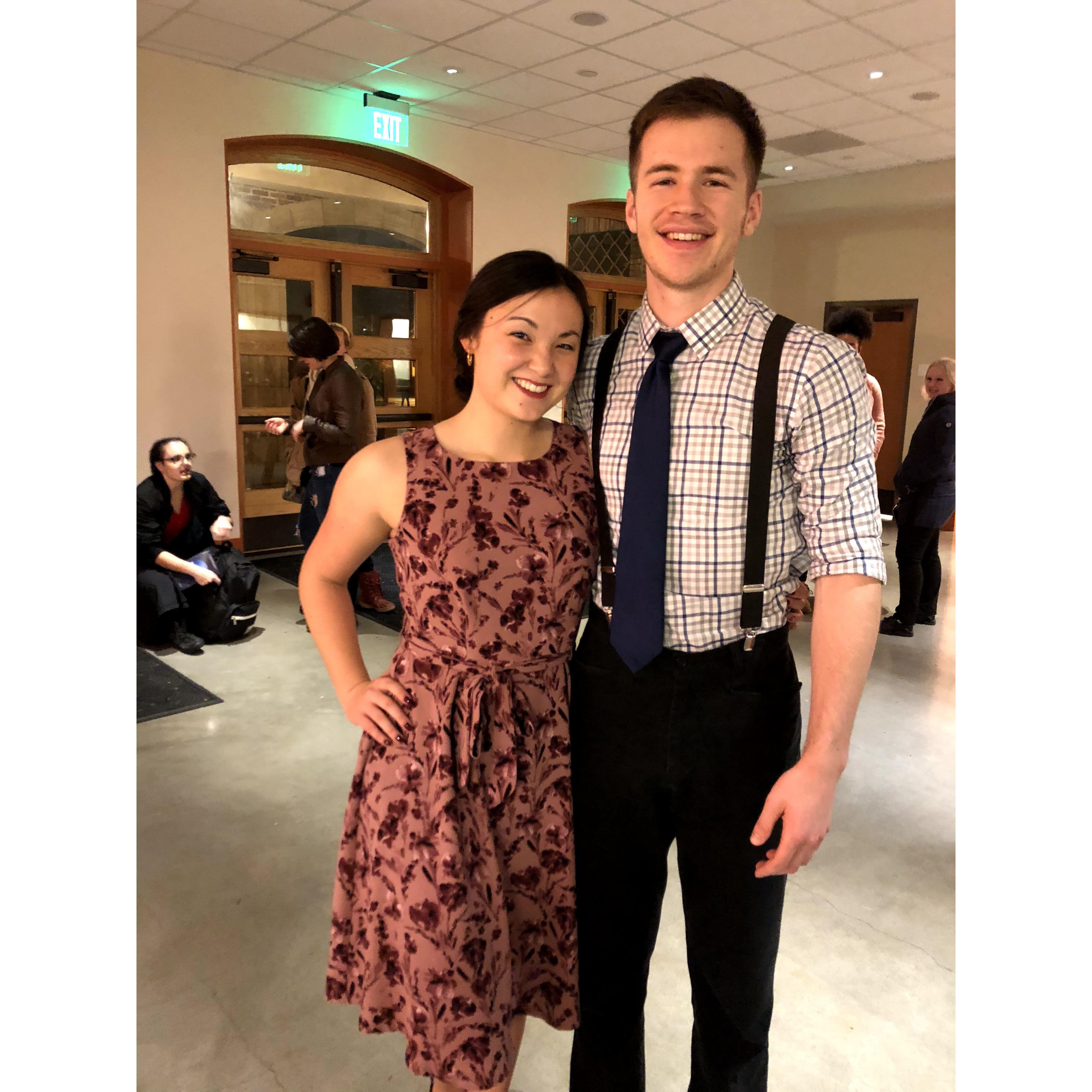 After our first dance performance together in 2019.