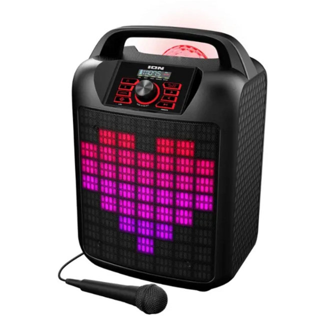 ION Audio - Party Rocker Max High-Power Portable Bluetooth Speaker with Customizable Party Theme Lights - Black