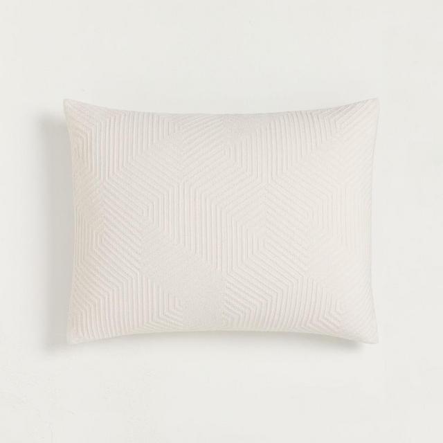 Organic Modern Geo Duvet, King Sham Set, Alabaster