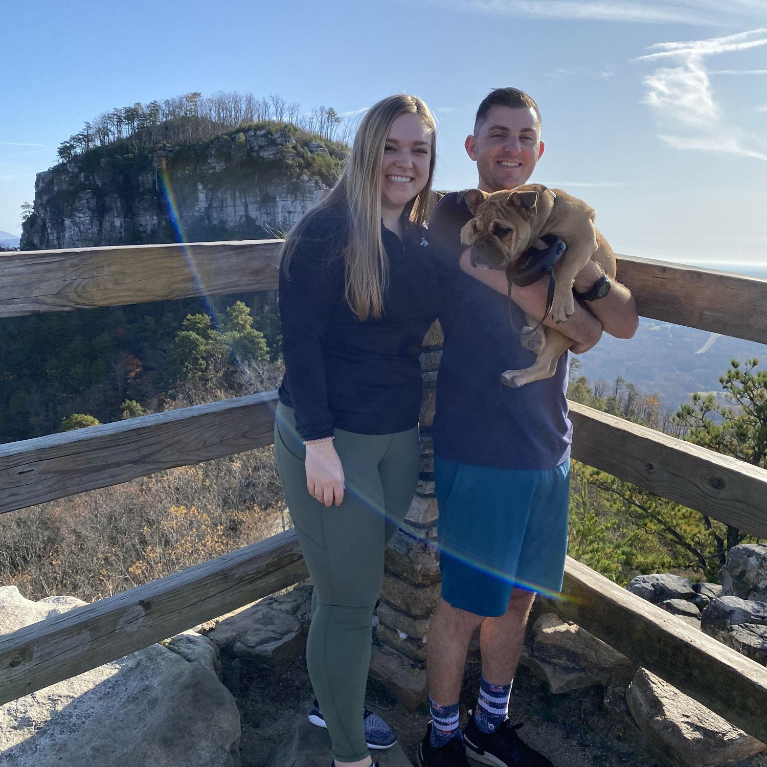 Our first hike at pilot mountain right after we got Ivee