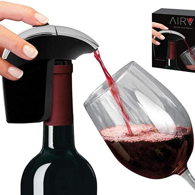 AirVi Automatic Wine Dispenser, Electric Wine Aerator Pourer, Luxury Air Wine Decanter for Red and White Wine (Silver, 1 Pack)