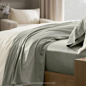 Sage: Percale Hemmed Sheet Set - White - Queen