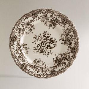 FLORAL EARTHENWARE DINNER PLATE - Brown