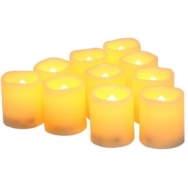 VIVEFOX Flameless Candles Battery Operated Candles Set of 12, LED Candles, Small Electric Fake Tea Candle Realistic for Wedding, Table, Gift