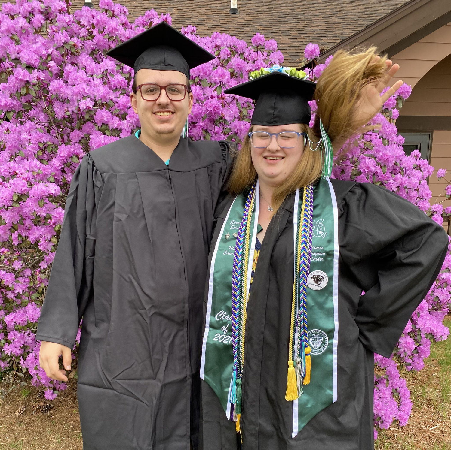 Jacob always looks out for my hair! (College Graduation 2021)