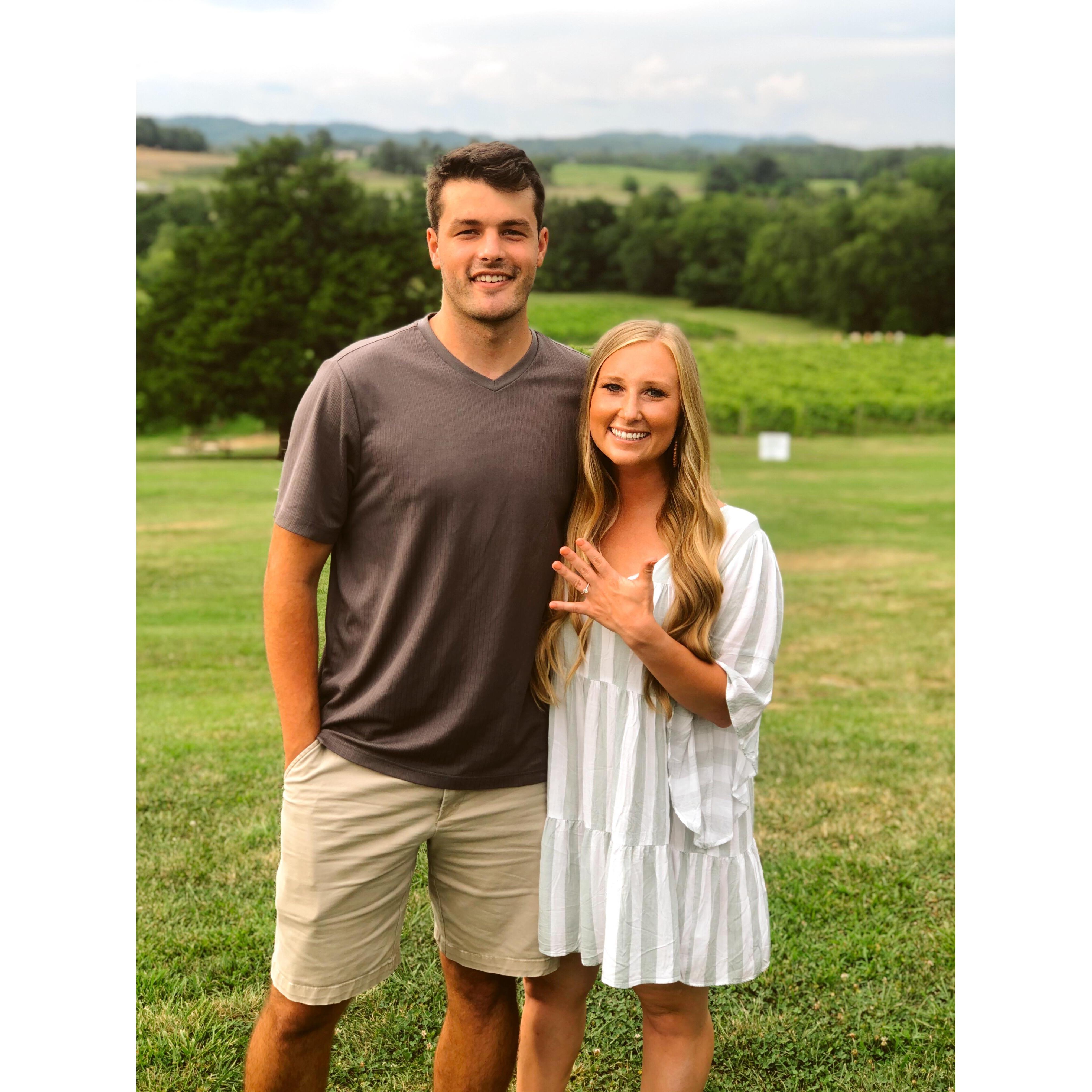 The couple celebrated their engagement at Arrington Vineyards! (This is where the farewell brunch will be!)