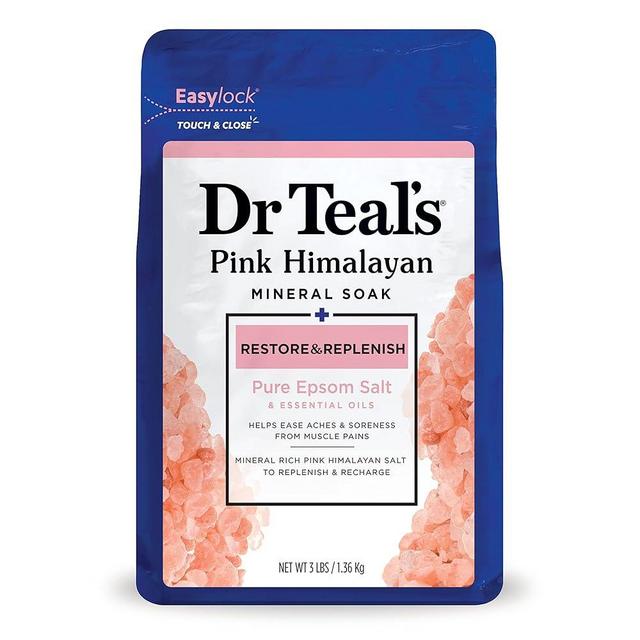 Dr Teal's Pink Himalayan Mineral Soak, Restore & Replenish with Pure Epsom Salt, 3 lbs (Packaging May Vary)