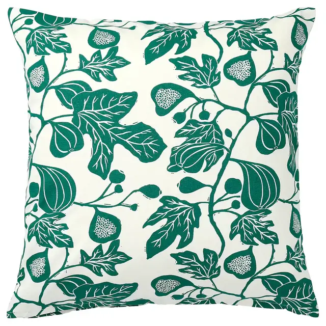 ALPKLÖVERCushion cover, natural, dark green20x20 "