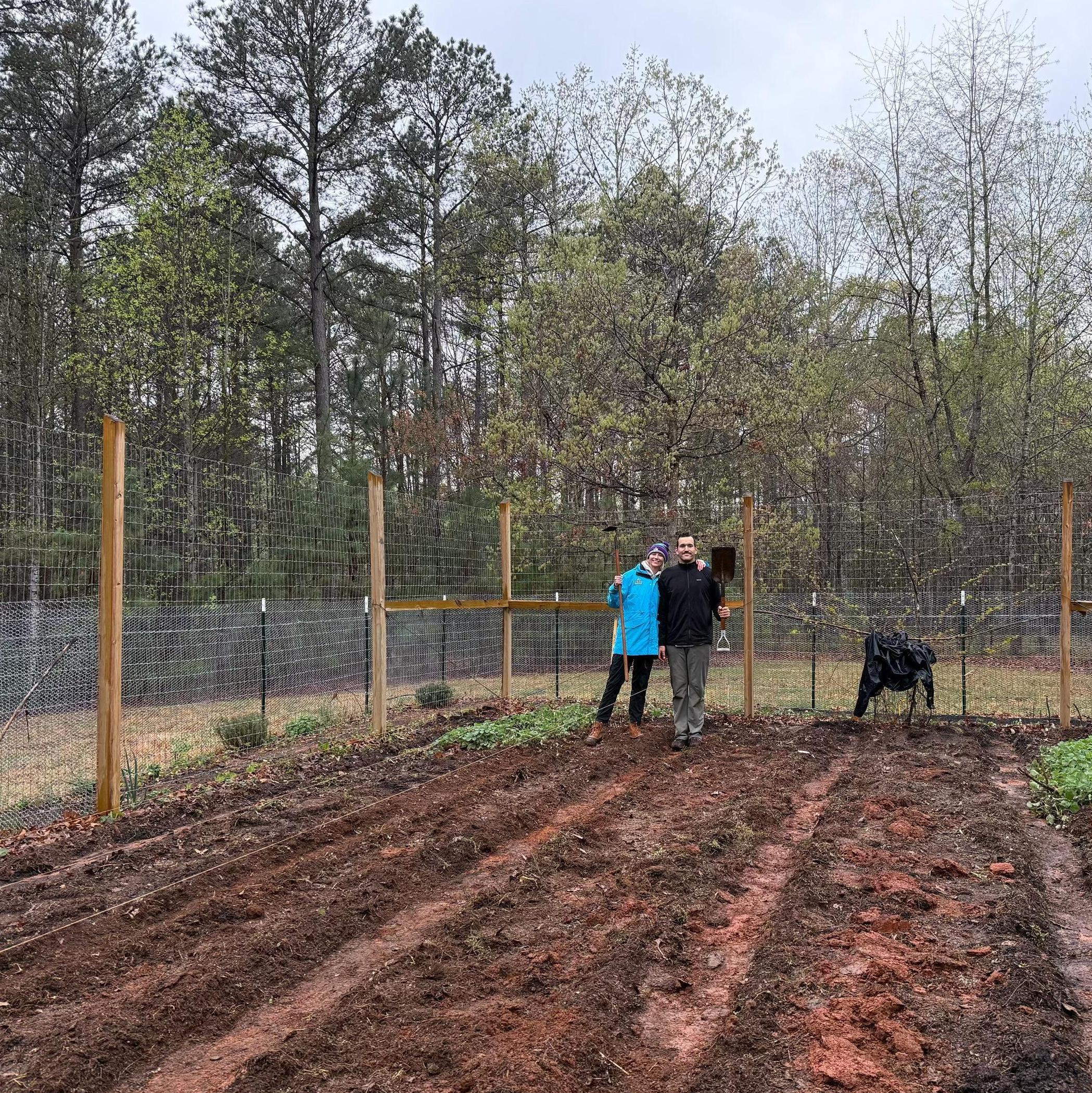 Growing our wedding flowers in the McDowell family garden in Earlysville