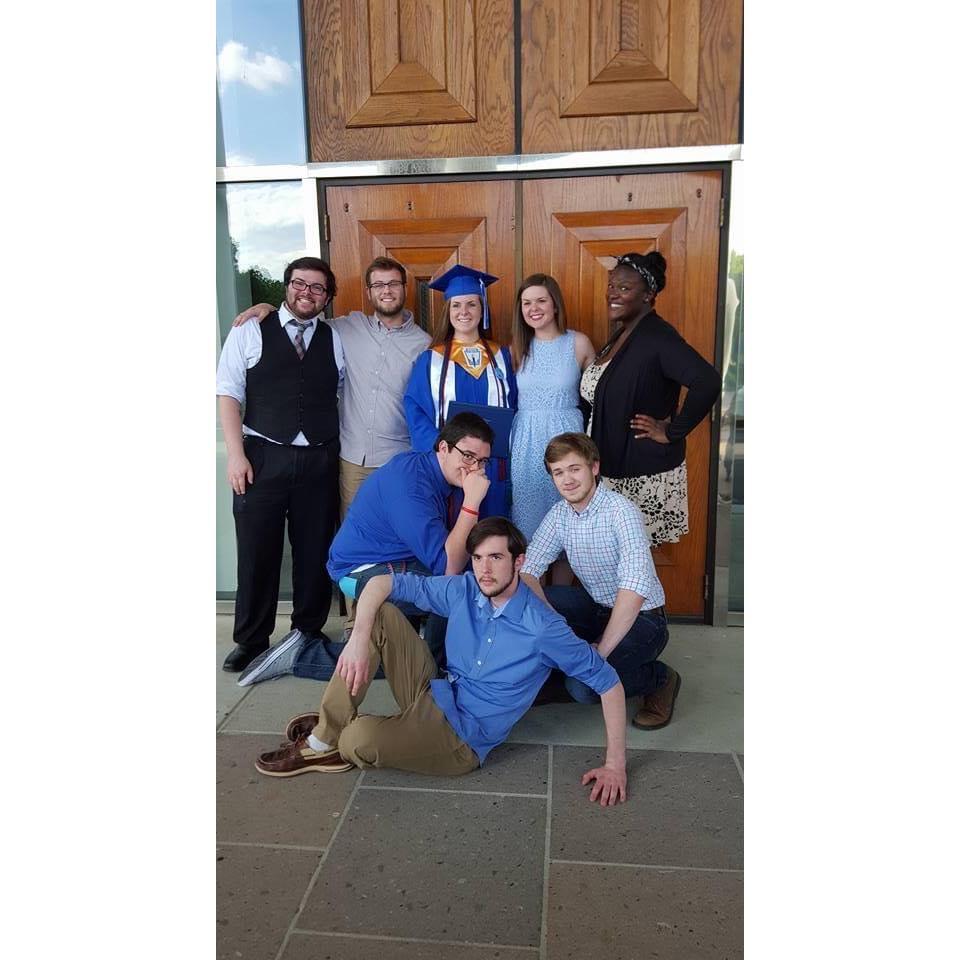 Becky's high school graduation 2016! Personality pic with our siblings and honorary siblings.