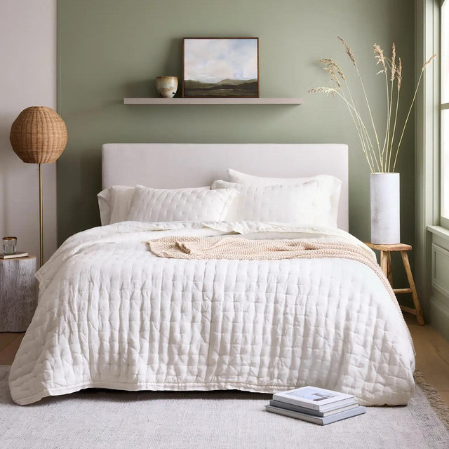 European Linen Dream Quilt - Full/QueenSize Chart, White