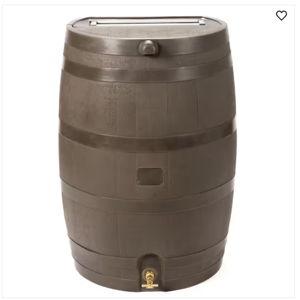 50 Gallon Rain Barrel with Brass Spigot | Walnut