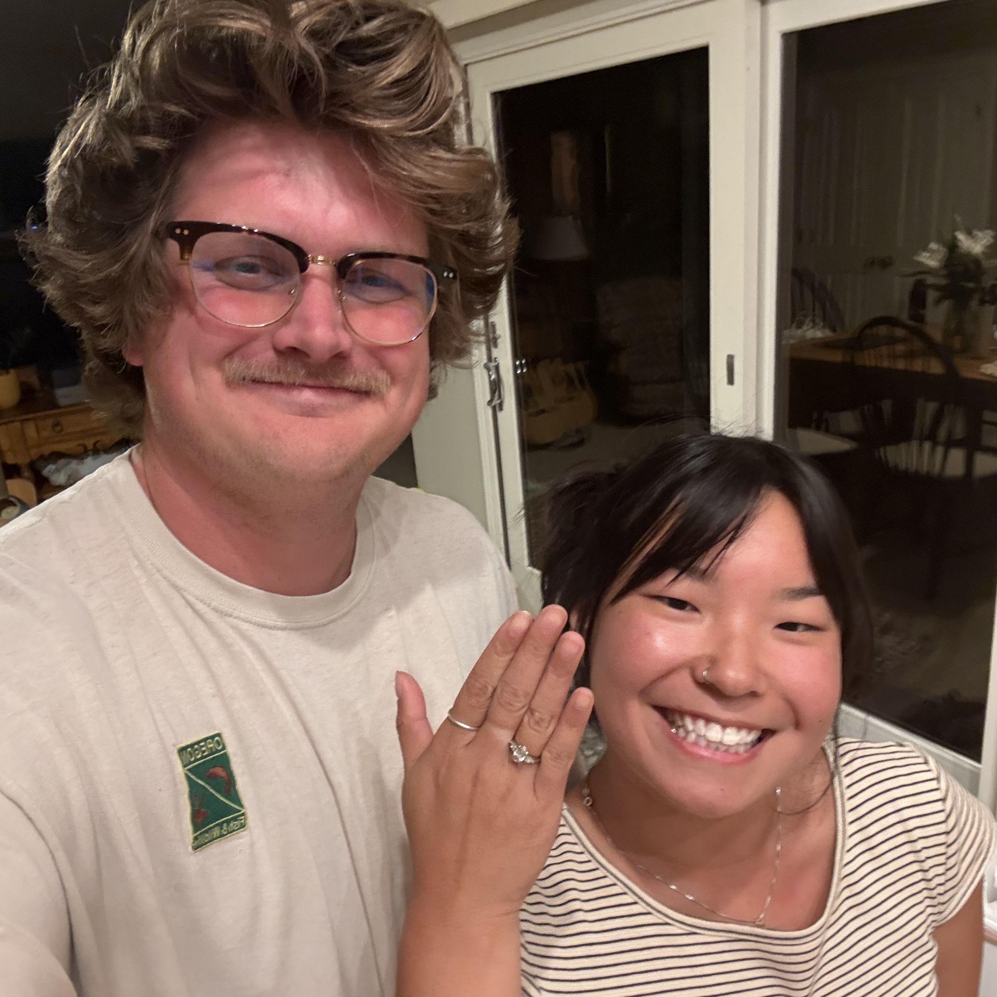 Moments after getting engaged!