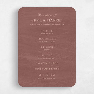 Brown Rounded Wedding Program - Belanger