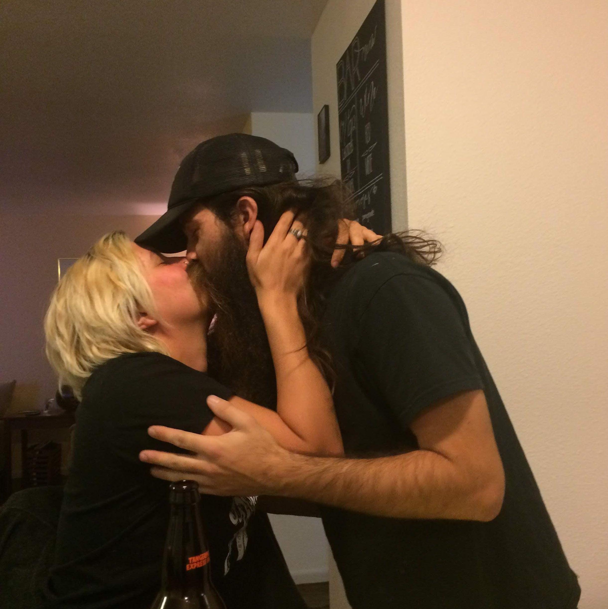 There's not a lot of photos of us kissing.