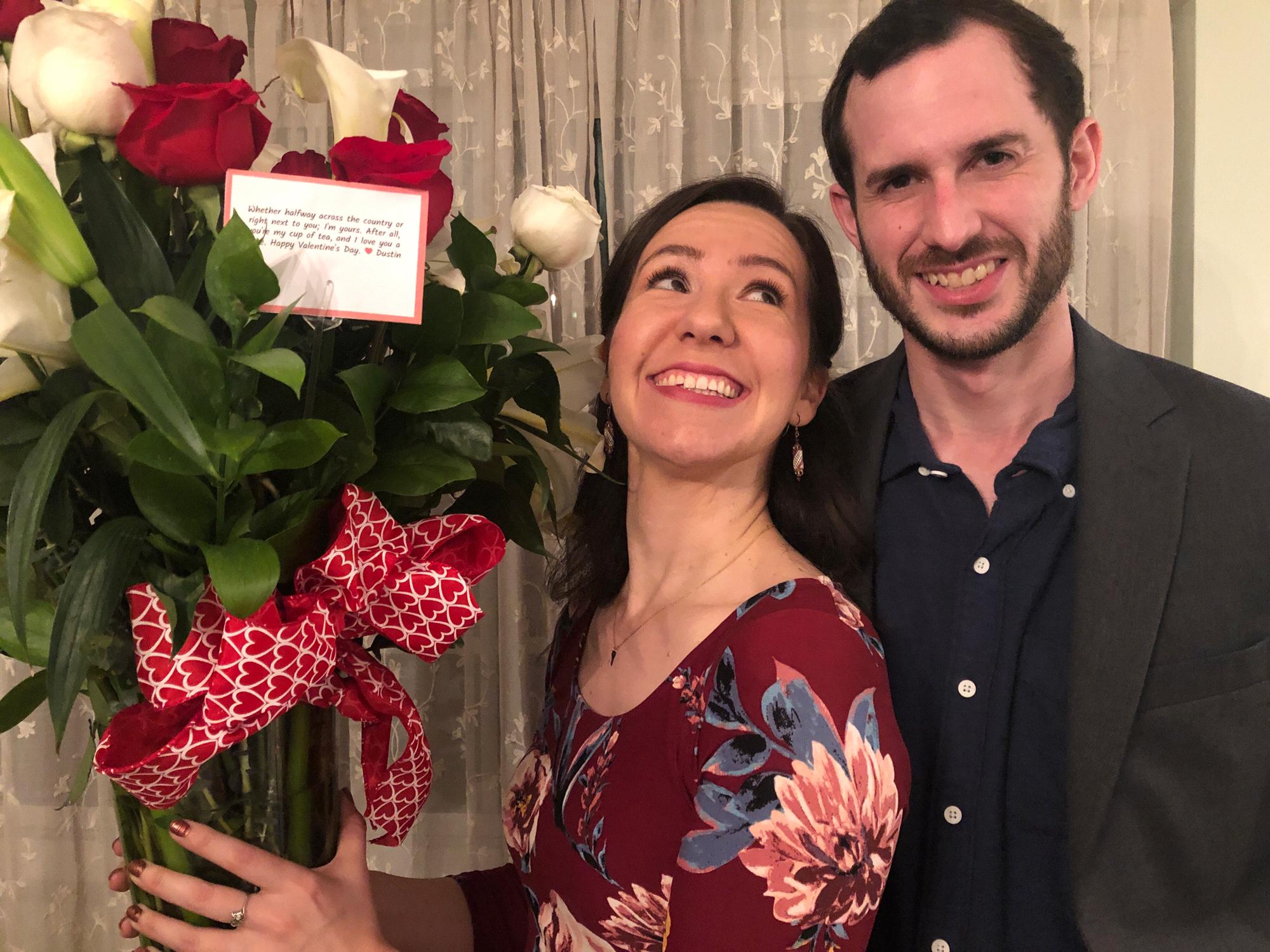 Our first Valentines Day together. He sent me flowers at work.